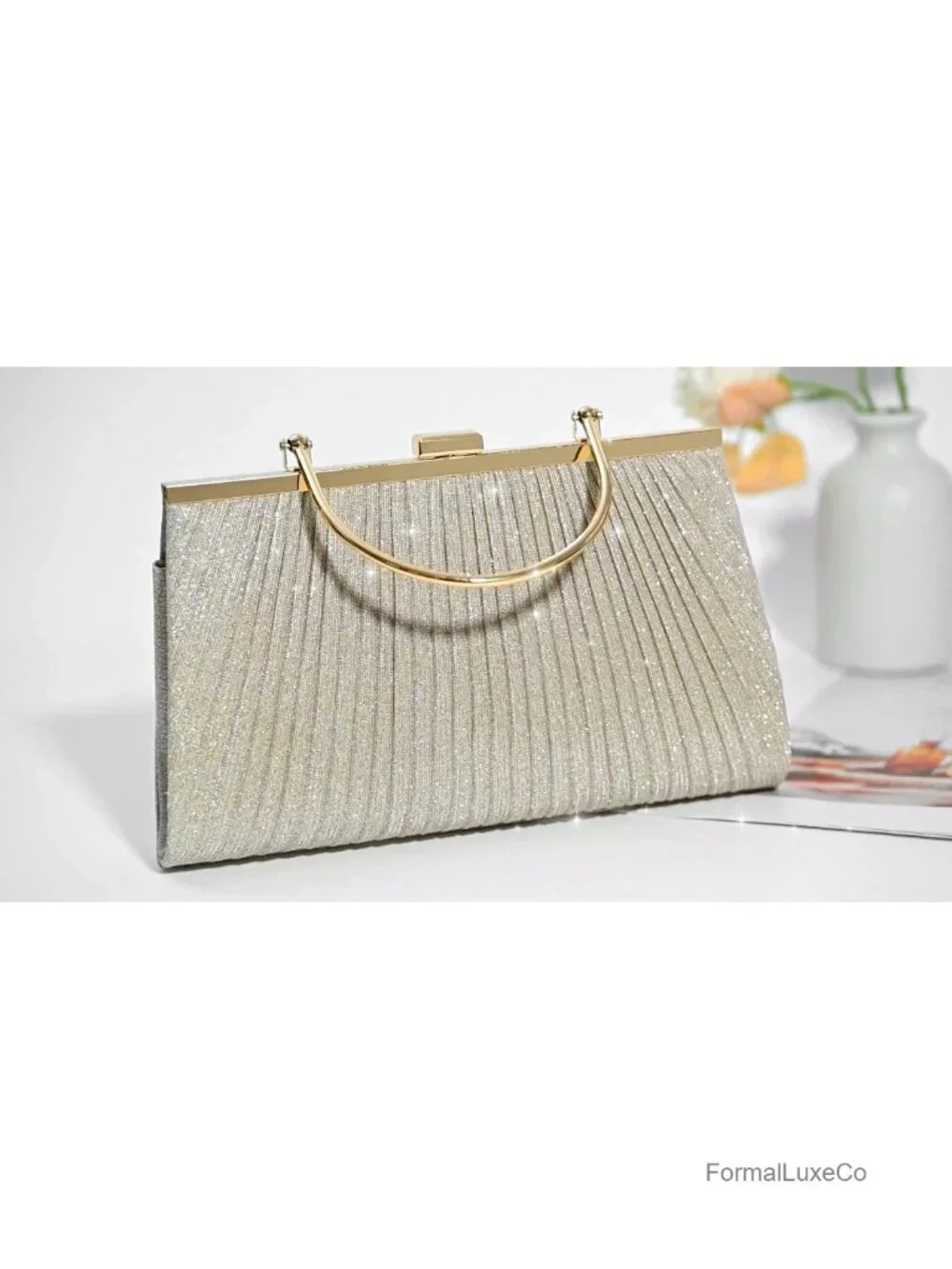 Sparkly Evening Clutch Purse with Chain Shoulder Bag Wedding Prom Party
